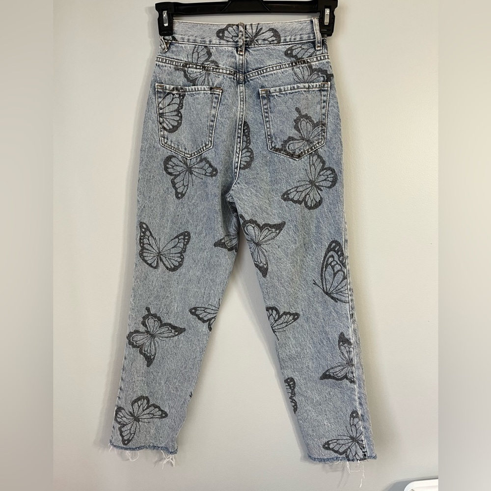 PacSun sz 25 Eco Butterfly Fairy High Waisted Straight Leg Grunge punk jeans - Picture 2 of 9